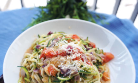 Garlic courgette spaghetti (Zucchini noodles – zoodles)