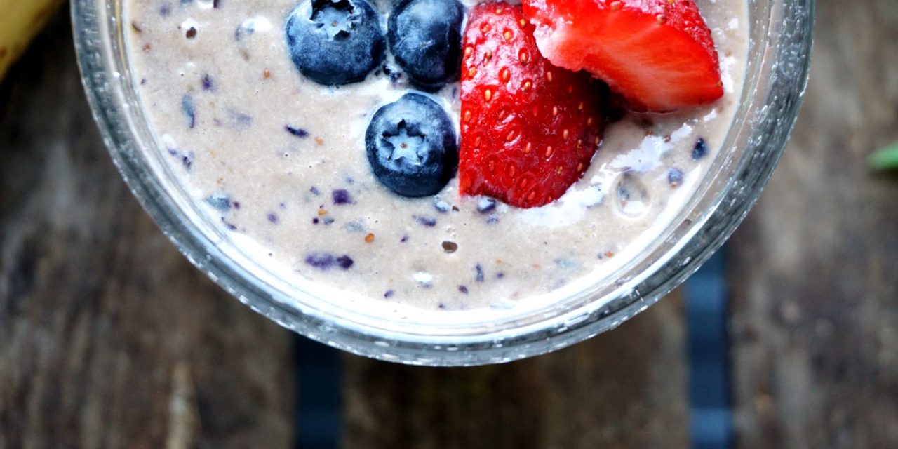 Blueberry and banana milkshake